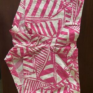 Pink and White Patterned Shorts